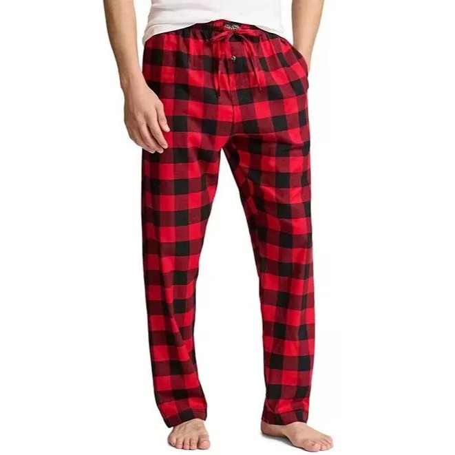 Polo Ralph Lauren Men Big & Tall Pajama Lounge Pants Plaid Green Red Black